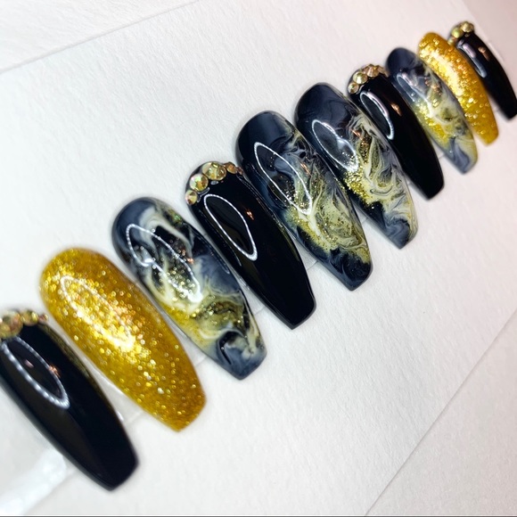 Custom gel press-on nails made by artisan set#1 - Picture 4 of 11